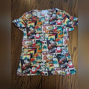 Christmas scrub top